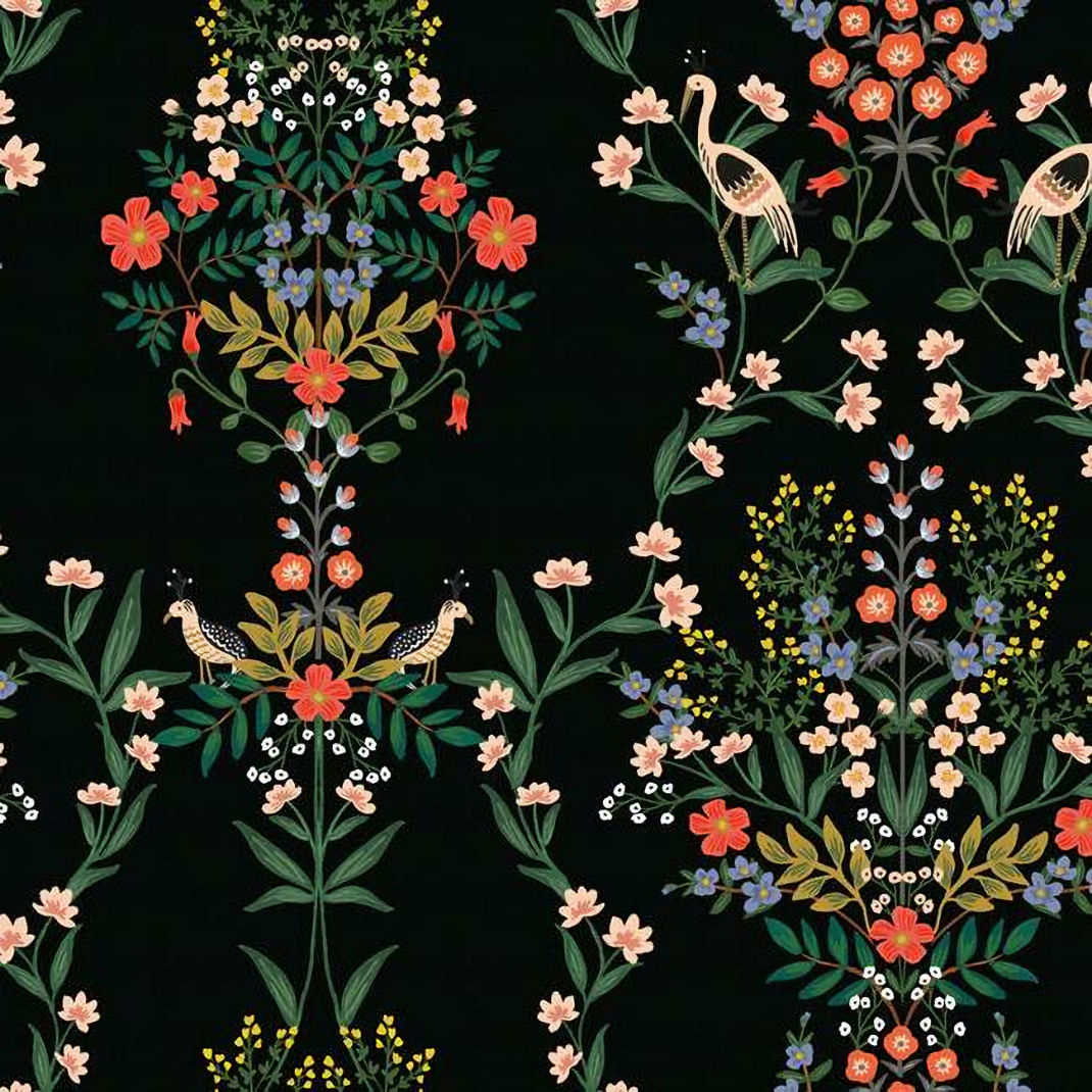 PSW1326RL Luxembourg Peel and Stick Wallpaper - Black - Rifle Paper - York - PSW1326RL - Image 1