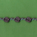 5 Yards 1/4" Amethyst ,Green Rosette Trim 46207A