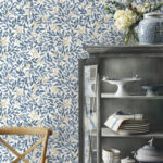 Willowberry Peel and Stick Wallpaper - Blue/White/Metallic Accents - Rifle Paper 2 - York - PSW1469RL - Image 3