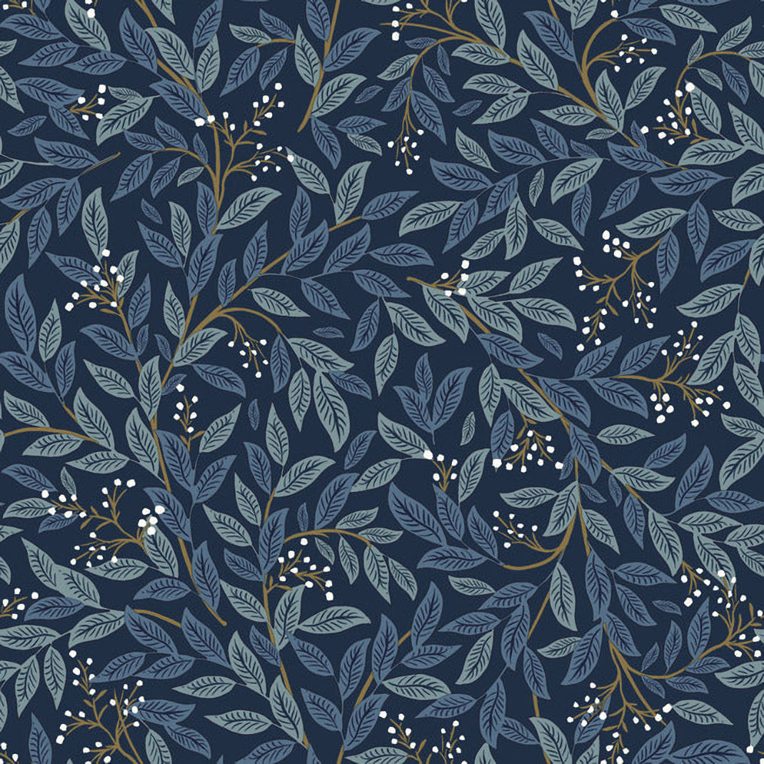 PSW1470RL Willowberry Peel and Stick Wallpaper - Dark Blue - Rifle Paper 2 - York - PSW1470RL - Image 1