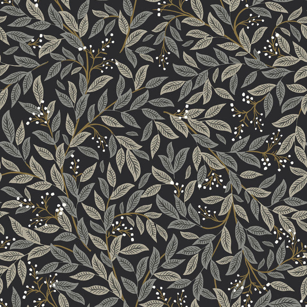 PSW1472RL Willowberry Peel and Stick Wallpaper - Black - Rifle Paper 2 - York - PSW1472RL - Image 1