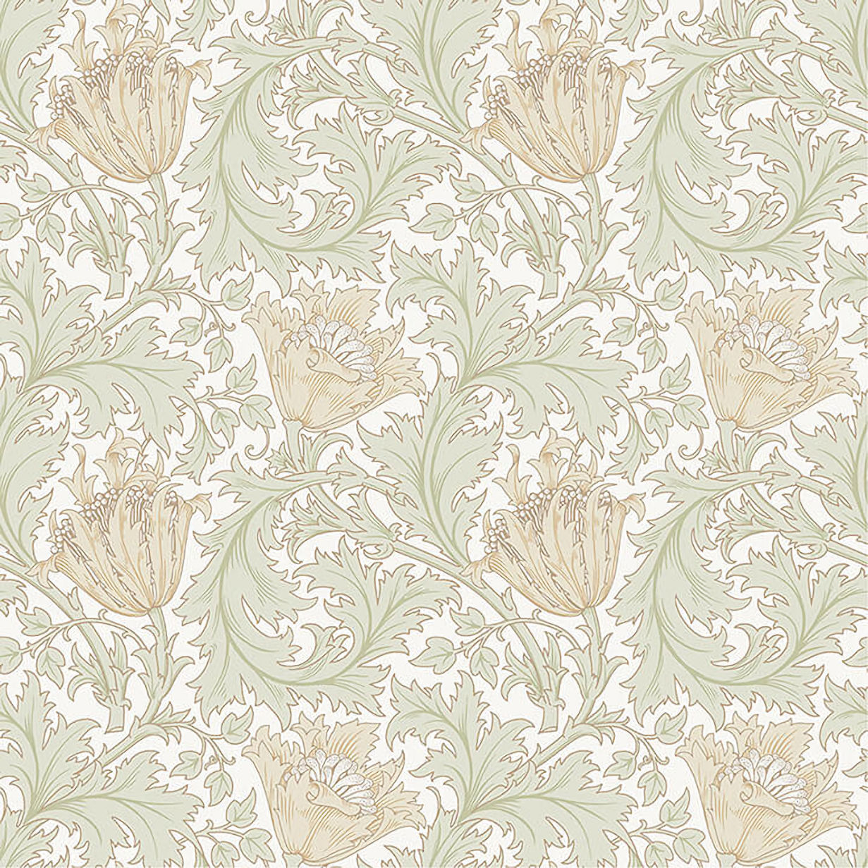 4153-82002 William Morris Anemone Floral Trail Wallpaper - Light Green - Brewster - 4153-82002 - Image 1