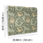 William Morris Anemone Floral Trail Wallpaper - Moss - Brewster - 4153-82004 - Image 5