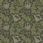 William Morris Anemone Floral Trail Wallpaper - Dark Green - Brewster - 4153-82005