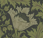 William Morris Anemone Floral Trail Wallpaper - Dark Green - Brewster - 4153-82005 - Image 3