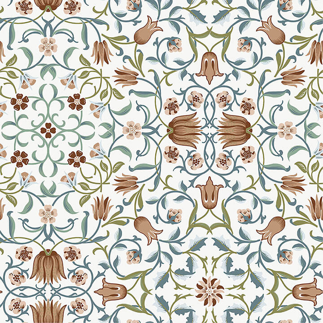 4153-82007 William Morris No. 1 Holland Park Wallpaper - Red - Brewster - 4153-82007 - Image 1