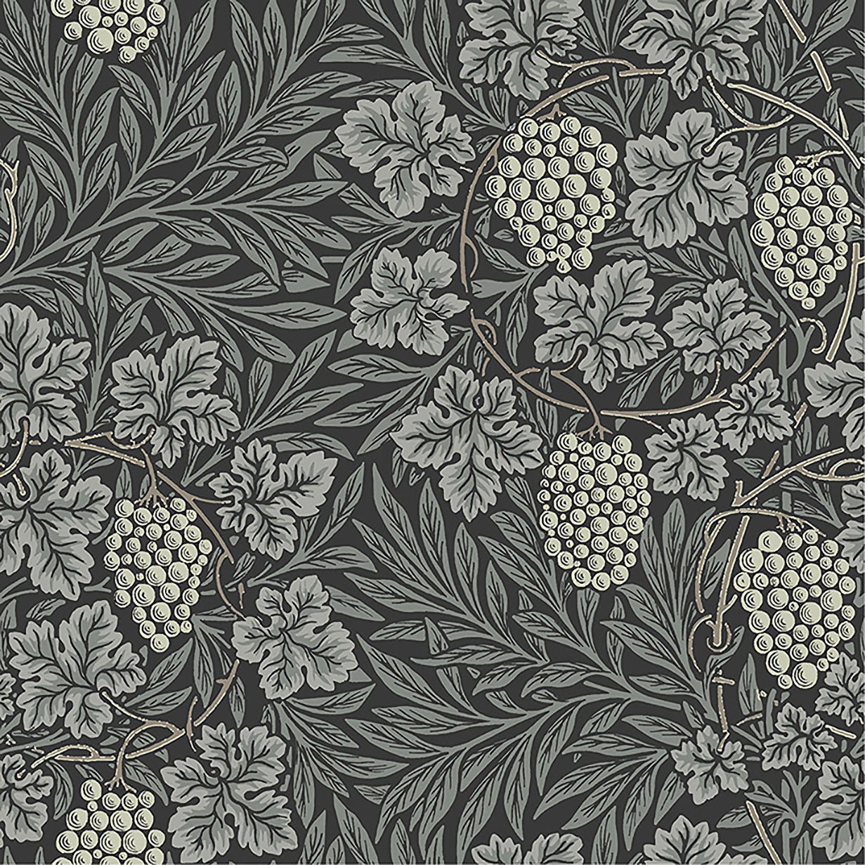 4153-82021 William Morris Vine Woodland Fruits Wallpaper - Denim - Brewster - 4153-82021 - Image 1