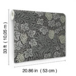 William Morris Vine Woodland Fruits Wallpaper - Denim - Brewster - 4153-82021 - Image 3