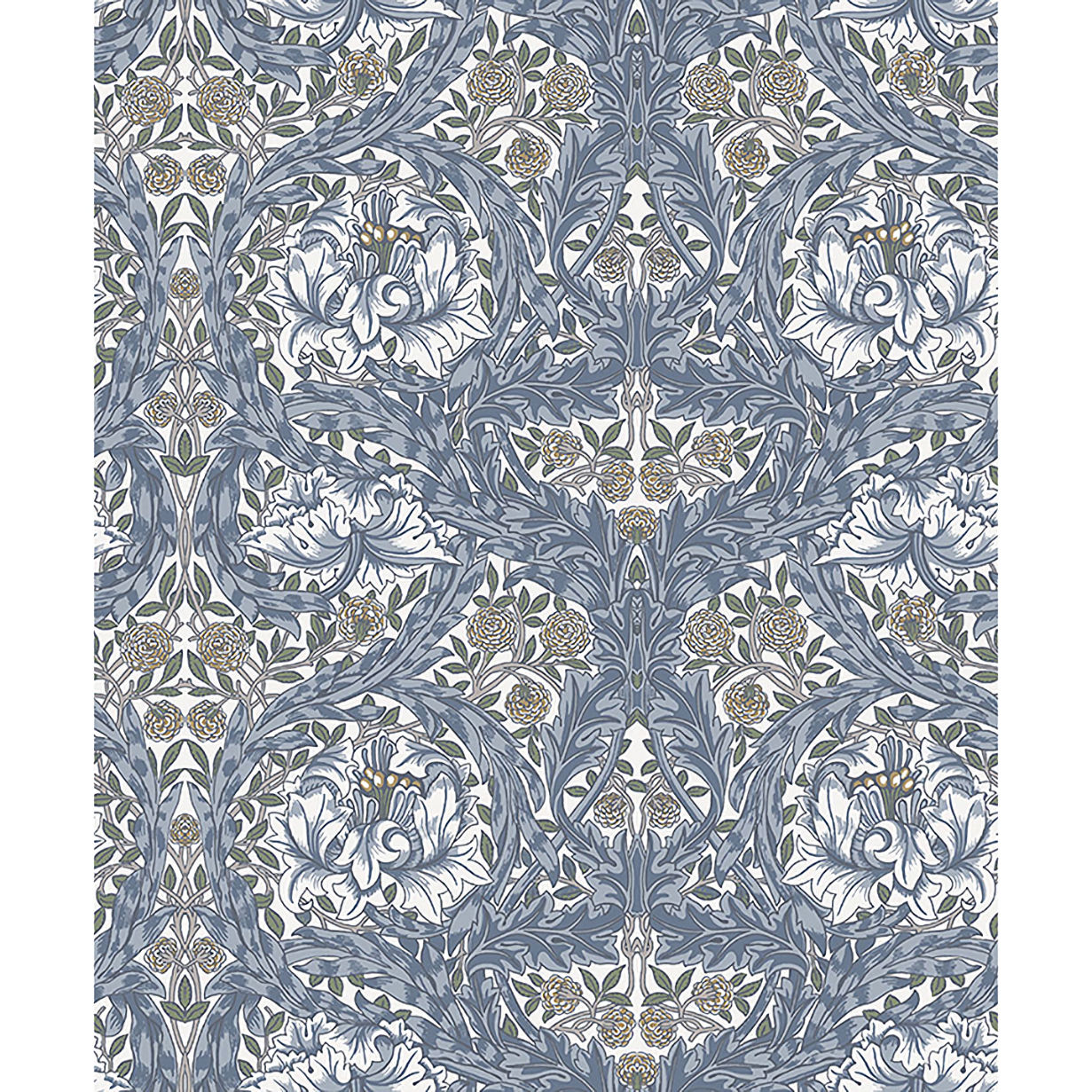 4153-82024 William Morris African Marigold Wallpaper - Blues - Brewster - 4153-82024 - Image 1