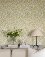 William Morris Oak Tree Leaves Wallpaper - Yellow - Brewster - 4153-82027 - Image 4