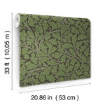 William Morris Oak Tree Leaves Wallpaper - Black - Brewster - 4153-82030 - Image 5