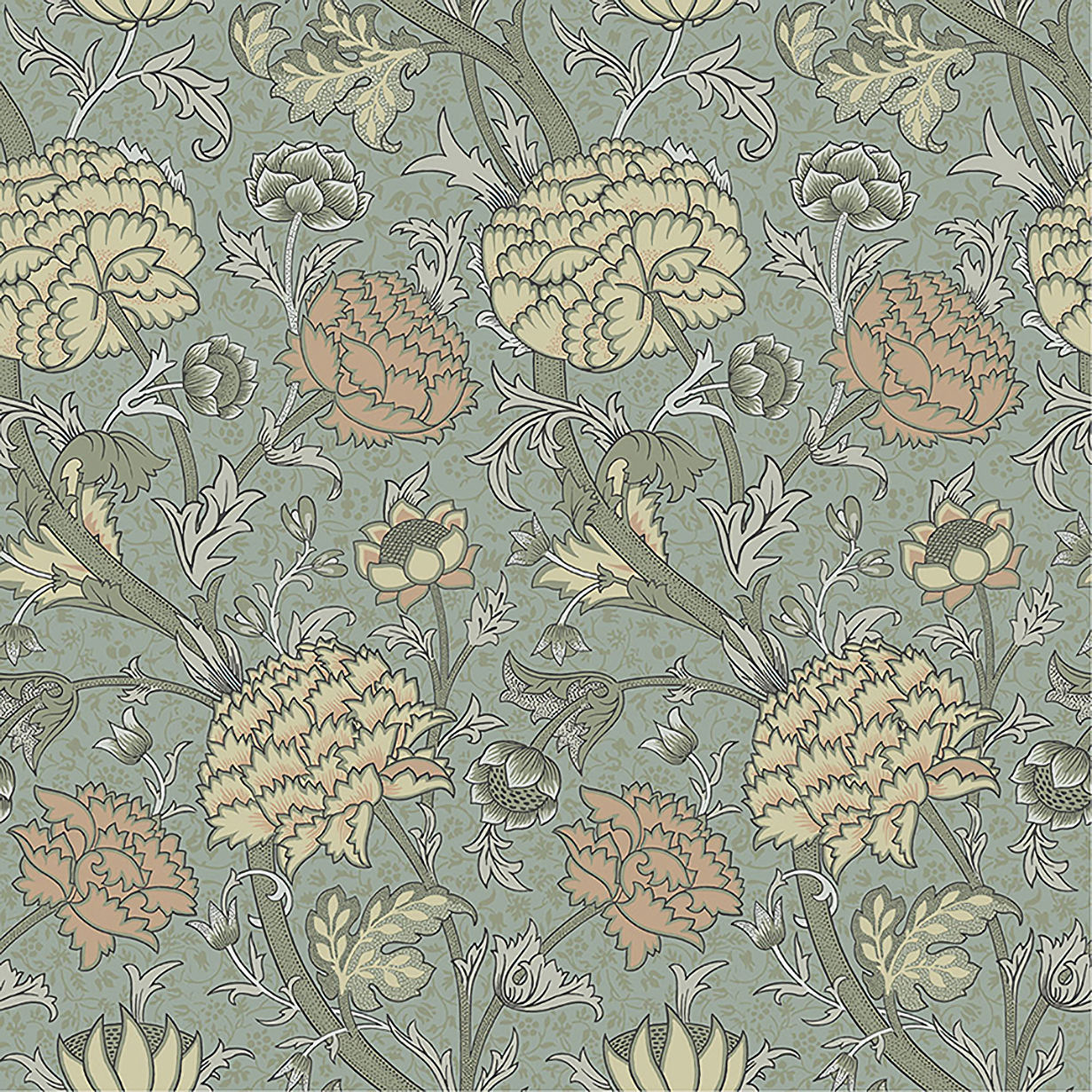 4153-82034 Cray William Morris Floral Trail Wallpaper - Light Blue - Brewster - 4153-82034 - Image 1