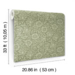 Mallow - William Morris Floral Vine Wallpaper - Green - Brewster - 4153-82041 - Image 5