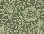 Mallow - William Morris Floral Vine Wallpaper - Dark Green - Brewster - 4153-82042 - Image 3