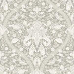 Scarlett Floral Damask William Morris Wallpaper - Anew, Grays, Whites - Wallquest - KT30307