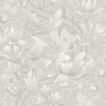 Rosie Floral William Morris Wallpaper - Pearl, Grays - Wallquest - KT30407