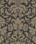 Niamh Damask William Morris Wallpaper - Raven, Blacks - Wallquest - KT30510