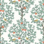 Goldcrest Fruit Trees William Morris Wallpaper - Fresh Green, Green, Yellow - Wallquest - KT31004