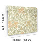 William Morris Iris Wild Gardens Floral Wallpaper - Light Green - Brewster - 4171-82049 - Image 6