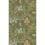 William Morris Iris Wild Gardens Floral Wallpaper - Green - Brewster - 4171-82050