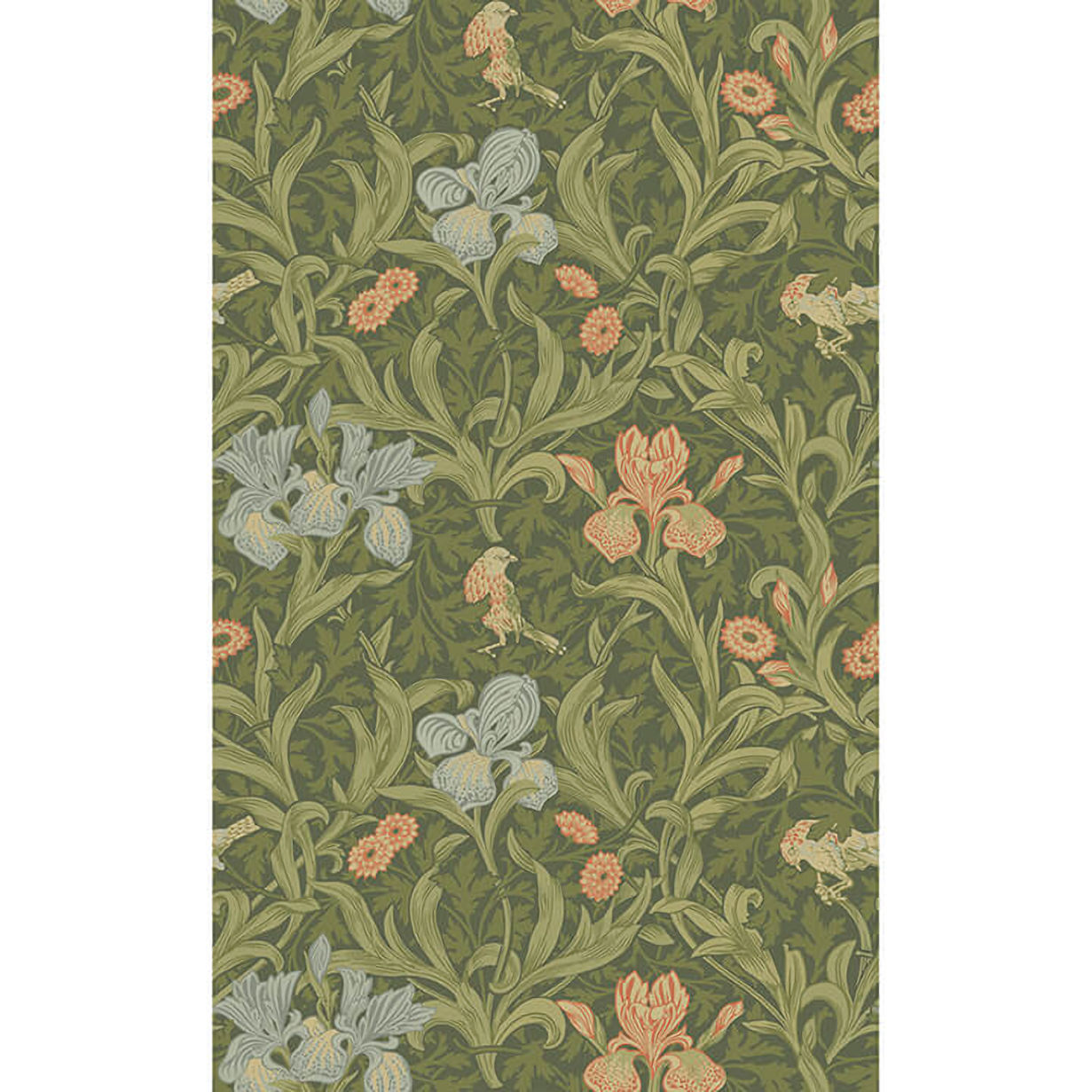 4171-82050 William Morris Iris Wild Gardens Floral Wallpaper - Green - Brewster - 4171-82050 - Image 1