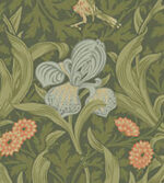 William Morris Iris Wild Gardens Floral Wallpaper - Green - Brewster - 4171-82050 - Image 3