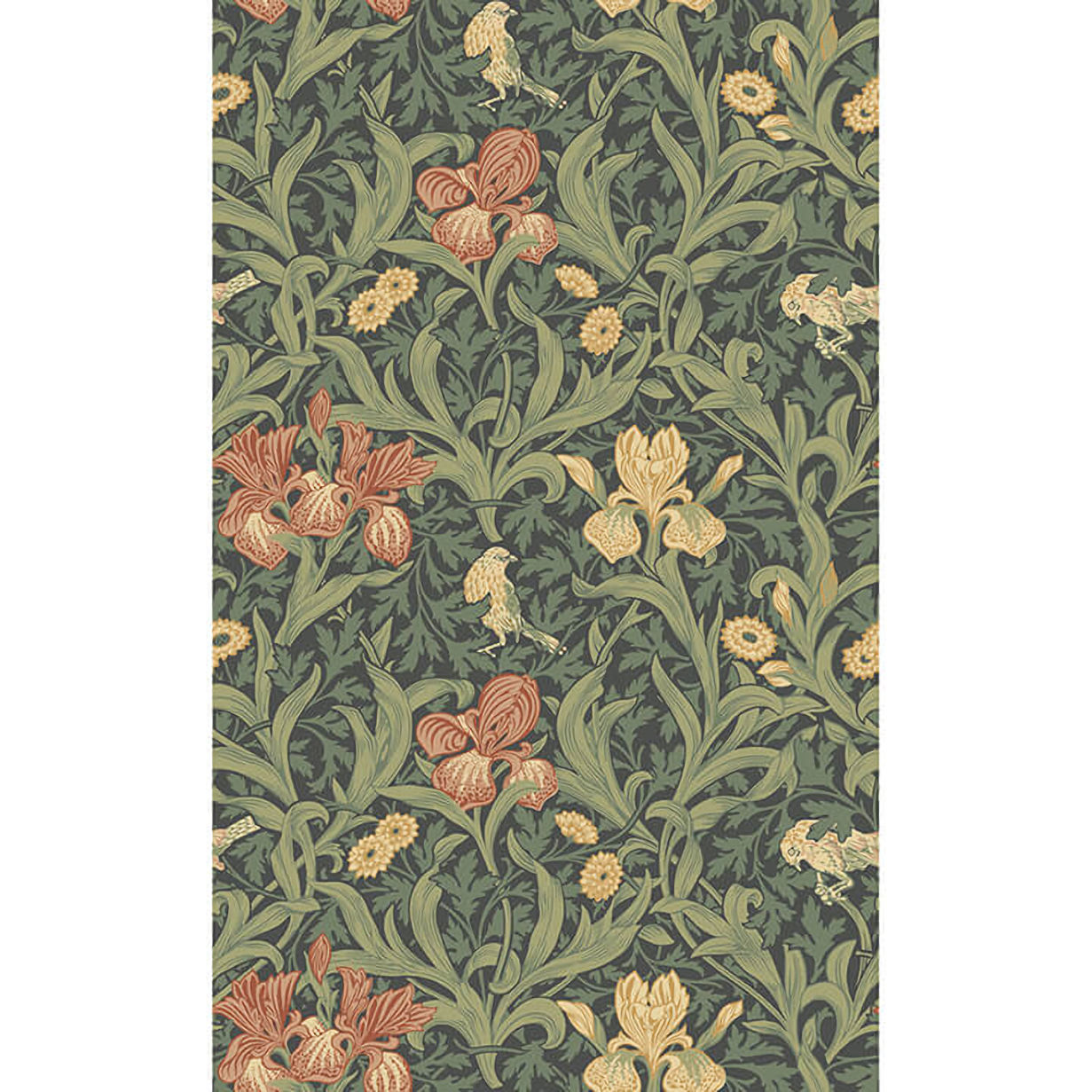 4171-82051 William Morris Iris Wild Gardens Floral Wallpaper - Navy - Brewster - 4171-82051 - Image 1