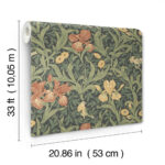 William Morris Iris Wild Gardens Floral Wallpaper - Navy - Brewster - 4171-82051 - Image 6