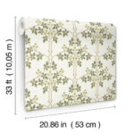 William Morris Blackberry Floral Vine Trellis Wallpaper - Chartreuse  - Brewster - 4171-82053 - Image 5