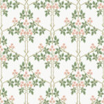 William Morris Blackberry Floral Vine Trellis Wallpaper - Pink - Brewster - 4171-82054