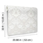 William Morris Myrtle Floral Ogee Wallpaper - Dove - Brewster - 4171-82056 - Image 5