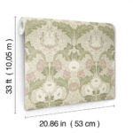 William Morris Myrtle Floral Ogee Wallpaper - Mauve - Brewster - 4171-82057 - Image 5