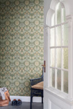 William Morris Myrtle Floral Ogee Wallpaper - Sea Green - Brewster - 4171-82059 - Image 4