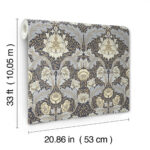 William Morris Myrtle Floral Ogee Wallpaper - Blue - Brewster - 4171-82061 - Image 5