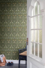 William Morris Bird Floral Thicket Wallpaper - Green - Brewster - 4171-82063 - Image 4