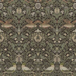 William Morris Bird Floral Thicket Wallpaper - Brown - Brewster - 4171-82064
