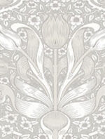 William Morris Spring Thicket Tulip Damask Wallpaper - Dove - Brewster - 4171-82065 - Image 3