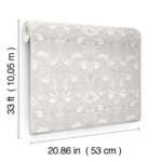 William Morris Spring Thicket Tulip Damask Wallpaper - Dove - Brewster - 4171-82065 - Image 5