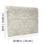 William Morris Spring Thicket Tulip Damask Wallpaper - Light Blue - Brewster - 4171-82066 - Image 5