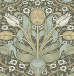 William Morris Spring Thicket Tulip Damask Wallpaper - Greens - Brewster - 4171-82067 - Image 3