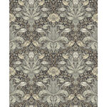 William Morris Spring Thicket Tulip Damask Wallpaper - Dark Blue - Brewster - 4171-82068