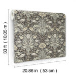 William Morris Spring Thicket Tulip Damask Wallpaper - Dark Blue - Brewster - 4171-82068 - Image 5