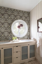 William Morris Spring Thicket Tulip Damask Wallpaper - Dark Blue - Brewster - 4171-82068 - Image 4