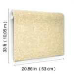 William Morris Intricate Ceiling Floral Wallpaper - Yellows - Brewster - 4171-82070 - Image 5