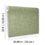 William Morris Intricate Ceiling Floral Wallpaper - Greens - Brewster - 4171-82071 - Image 5