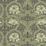 William Morris African Marigold Floral Wallpaper - Sea Green - Brewster - 4171-82075