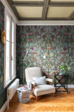 William Morris Vine Embroidery Wallpaper Mural - Sea Green - Brewster - 4171-HT84001 - Image 4
