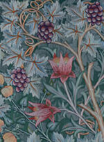 William Morris Vine Embroidery Wallpaper Mural - Teal - Brewster - 4171-HT84002 - Image 3