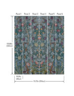 William Morris Vine Embroidery Wallpaper Mural - Teal - Brewster - 4171-HT84002 - Image 5