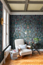William Morris Vine Embroidery Wallpaper Mural - Teal - Brewster - 4171-HT84002 - Image 4